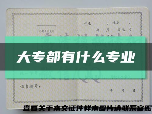 大专都有什么专业缩略图