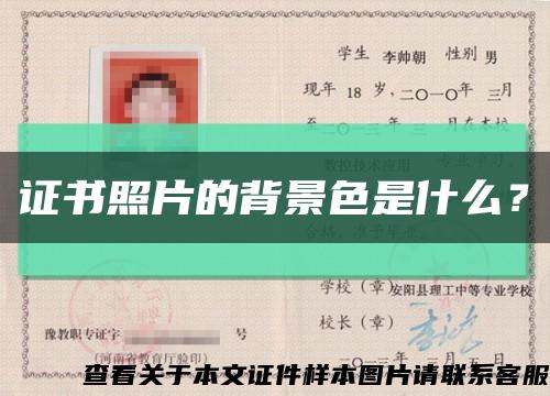 证书照片的背景色是什么？缩略图
