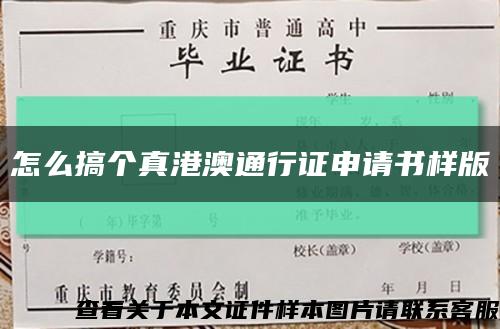 怎么搞个真港澳通行证申请书样版缩略图