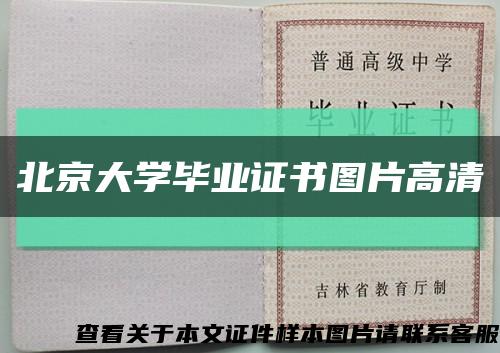 北京大学毕业证书图片高清缩略图