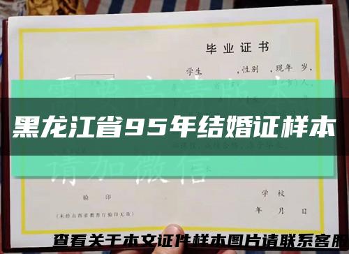 黑龙江省95年结婚证样本缩略图