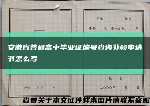 安徽省普通高中毕业证编号查询补领申请书怎么写缩略图