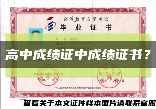 高中成绩证中成绩证书？缩略图
