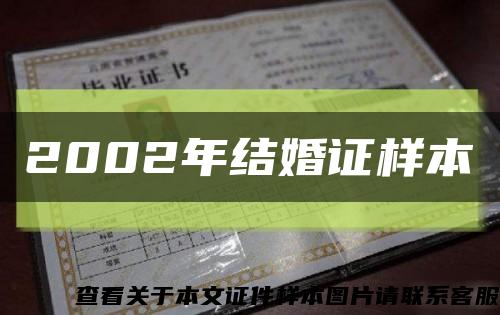 2002年结婚证样本缩略图