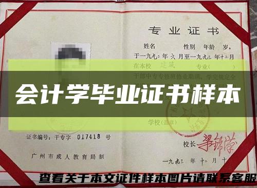 会计学毕业证书样本缩略图