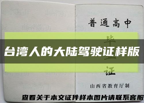台湾人的大陆驾驶证样版缩略图