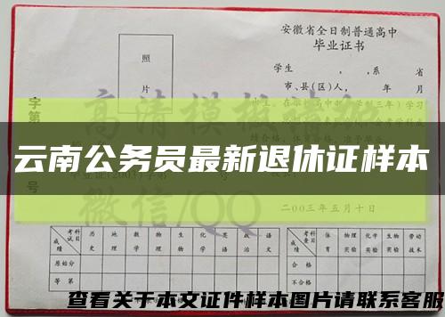云南公务员最新退休证样本缩略图