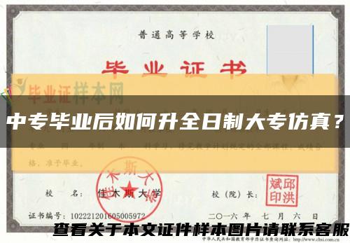 中专毕业后如何升全日制大专仿真？缩略图