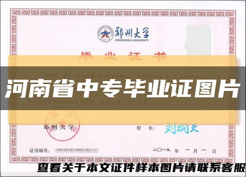 河南省中专毕业证图片缩略图