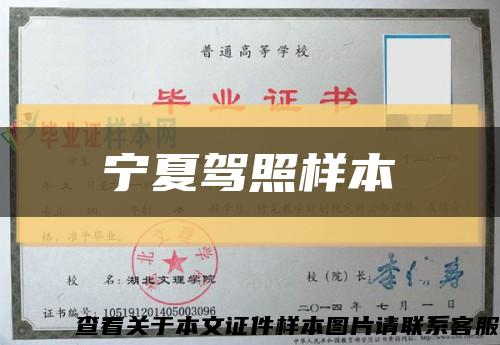 宁夏驾照样本缩略图