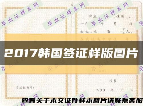 2017韩国签证样版图片缩略图