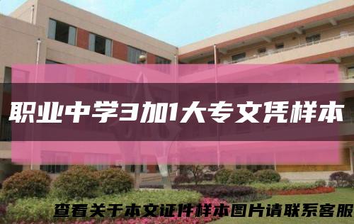 职业中学3加1大专文凭样本缩略图
