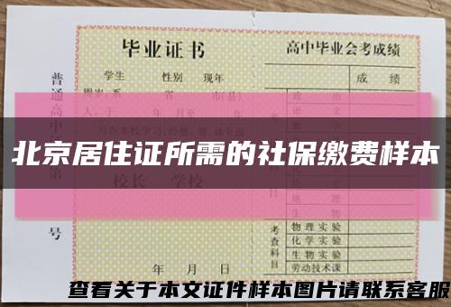 北京居住证所需的社保缴费样本缩略图
