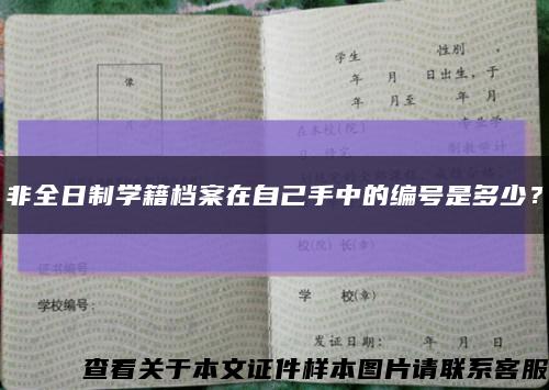 非全日制学籍档案在自己手中的编号是多少？缩略图