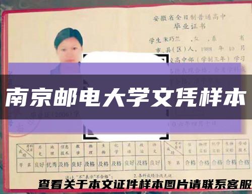 南京邮电大学文凭样本缩略图