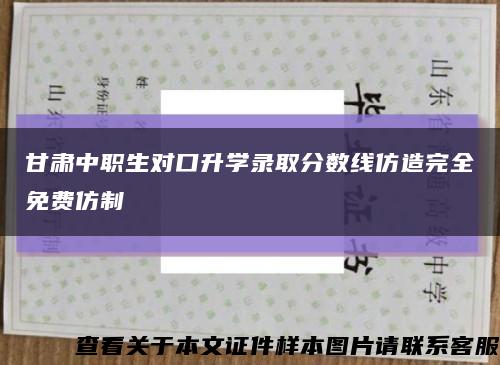 甘肃中职生对口升学录取分数线仿造完全免费仿制缩略图
