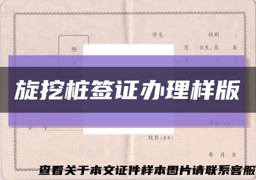 旋挖桩签证办理样版缩略图