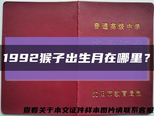 1992猴子出生月在哪里？缩略图