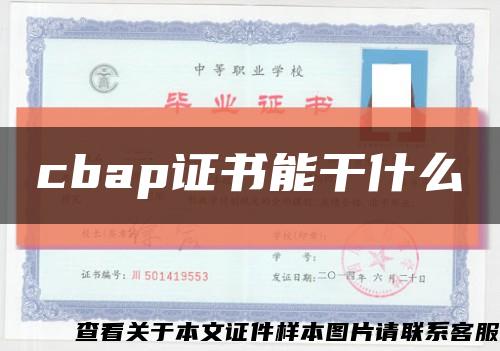cbap证书能干什么缩略图
