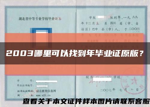 2003哪里可以找到年毕业证原版？缩略图