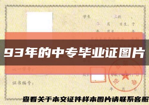93年的中专毕业证图片缩略图
