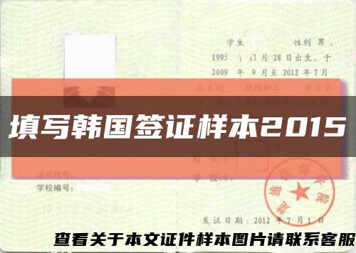 填写韩国签证样本2015缩略图