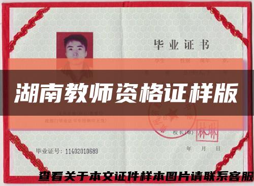 湖南教师资格证样版缩略图