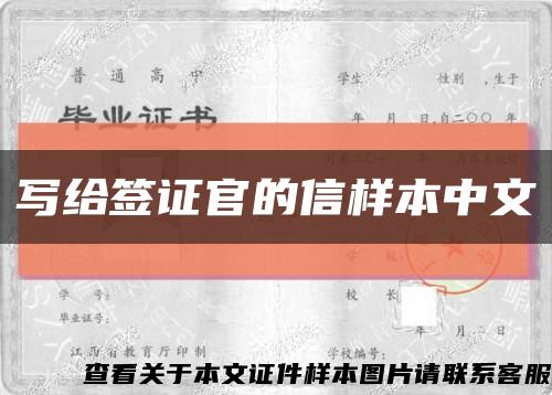 写给签证官的信样本中文缩略图