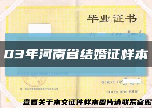 03年河南省结婚证样本缩略图