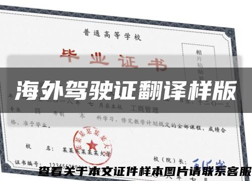 海外驾驶证翻译样版缩略图