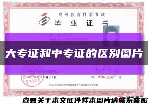 大专证和中专证的区别图片缩略图