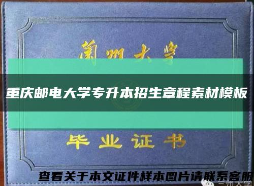 重庆邮电大学专升本招生章程素材模板缩略图
