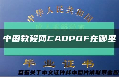 中国教程网CADPDF在哪里缩略图