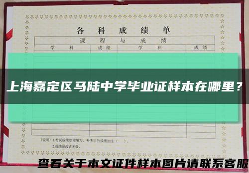 上海嘉定区马陆中学毕业证样本在哪里？缩略图