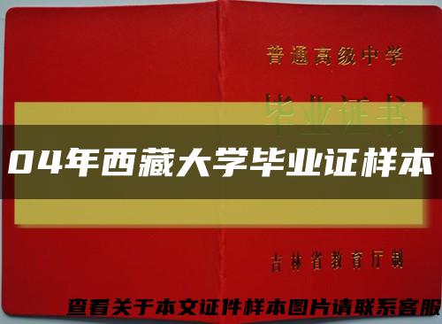 04年西藏大学毕业证样本缩略图