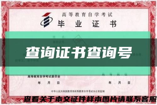 查询证书查询号缩略图