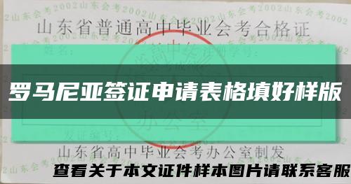 罗马尼亚签证申请表格填好样版缩略图
