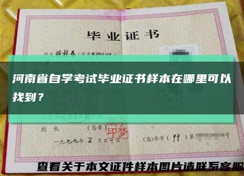 河南省自学考试毕业证书样本在哪里可以找到？缩略图