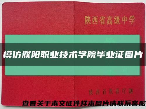 模仿濮阳职业技术学院毕业证图片缩略图