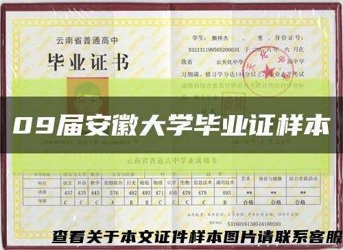 09届安徽大学毕业证样本缩略图