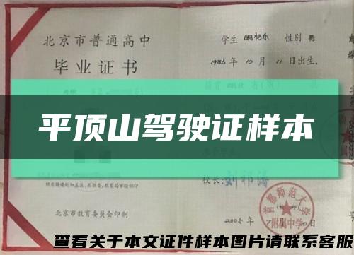 平顶山驾驶证样本缩略图