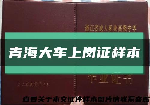 青海大车上岗证样本缩略图