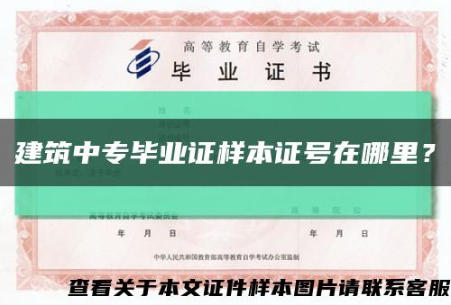 建筑中专毕业证样本证号在哪里？缩略图
