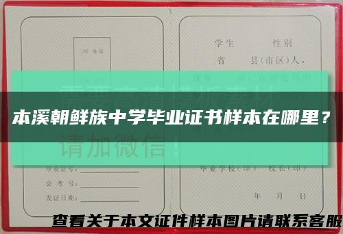 本溪朝鲜族中学毕业证书样本在哪里？缩略图