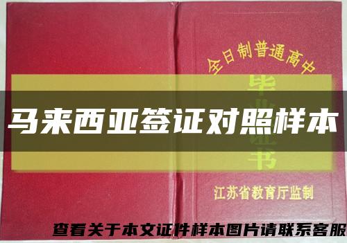 马来西亚签证对照样本缩略图
