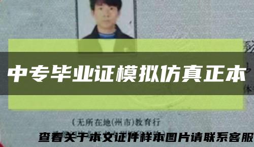 中专毕业证模拟仿真正本缩略图
