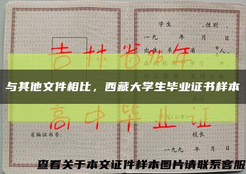 与其他文件相比，西藏大学生毕业证书样本缩略图