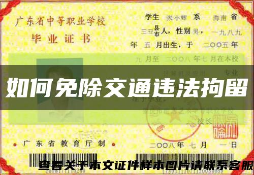 如何免除交通违法拘留缩略图