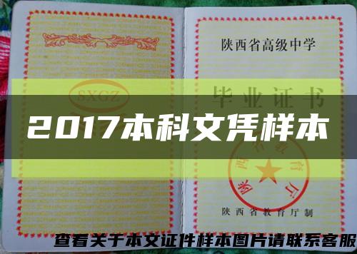 2017本科文凭样本缩略图