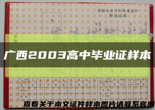 广西2003高中毕业证样本缩略图